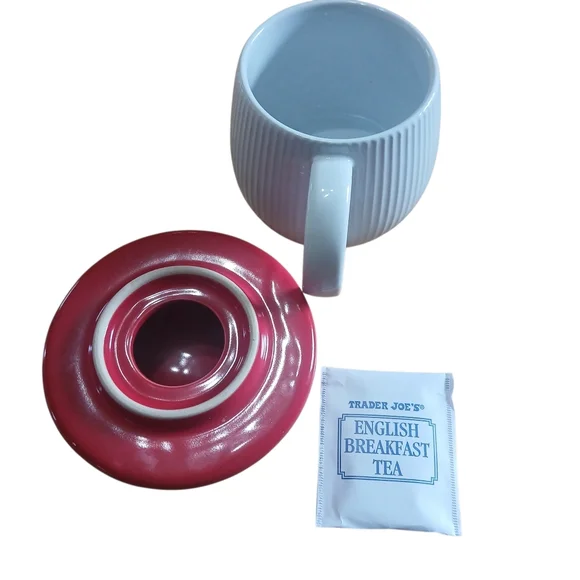 World Market Cost Plus Red Mushroom Polka-Dot Ceramic Mug with Lid - Picture 3 of 8